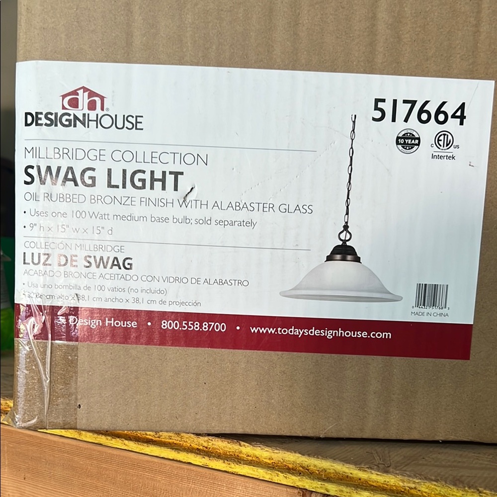 Millbridge Swag Light in Bronze Finish